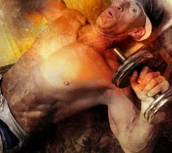 Floor presses with dumbbells